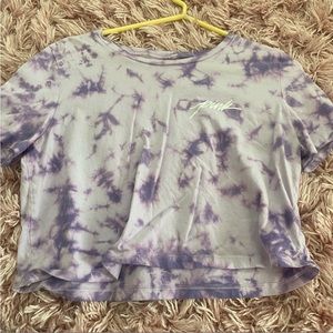 Pink tie dye purple crop tee size medium